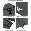 COOFANDY Mens Rain Jacket Lightweight Waterproof Raincoat Packable Rain Shell Jacket With Hood Golf Hiking Windbreaker(Deep Gray)