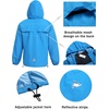 COOFANDY Men’s Rain Suit 2 Piece Waterproof Breathable Rain Gear Lightweight Rain Jacket Pants Rainwear Suit(Blue/Black)