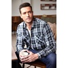 COOFANDY Men’s Sherpa Lined Flannel Shirt Jacket Long Sleeve Button Up Fleece Plaid Shirts(Black)