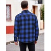 COOFANDY Men’s Sherpa Lined Flannel Shirt Jacket Long Sleeve Button Up Fleece Plaid Shirts(Blue/Black)