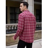 COOFANDY Men’s Sherpa Lined Flannel Shirt Jacket Long Sleeve Button Up Fleece Plaid Shirts(Dark Red)