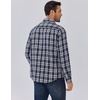 COOFANDY Men’s Sherpa Lined Flannel Shirt Jacket Long Sleeve Button Up Fleece Plaid Shirts(Navy White Khaki Plaid)