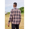 COOFANDY Men’s Sherpa Lined Flannel Shirt Jacket Long Sleeve Button Up Fleece Plaid Shirts(Navy/Orange)