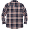 COOFANDY Men’s Sherpa Lined Flannel Shirt Jacket Long Sleeve Button Up Fleece Plaid Shirts(Navy/Orange)