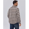 COOFANDY Men’s Sherpa Lined Flannel Shirt Jacket Long Sleeve Button Up Fleece Plaid Shirts(White Brown Plaid)