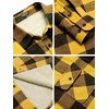 COOFANDY Men’s Sherpa Lined Flannel Shirt Jacket Long Sleeve Button Up Fleece Plaid Shirts(Yellow/Black)