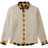 COOFANDY Men’s Sherpa Lined Flannel Shirt Jacket Long Sleeve Button Up Fleece Plaid Shirts(Yellow/Black)