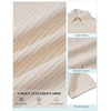 COOFANDY Mens Short Sleeve Casual Shirts Button Down Striped Summer Shirts Textured Vacation Beach Shirt(A White/Beige)