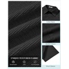 COOFANDY Mens Short Sleeve Casual Shirts Button Down Striped Summer Shirts Textured Vacation Beach Shirt(D Pure Black)