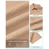 COOFANDY Mens Short Sleeve Casual Shirts Button Down Striped Summer Shirts Textured Vacation Beach Shirt(Khaki)