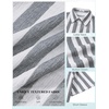 COOFANDY Mens Short Sleeve Casual Shirts Button Down Striped Summer Shirts Textured Vacation Beach Shirt(White/Dark Grey)