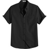 COOFANDY Men’s Short Sleeve Oxford Shirt Casual Button Down Shirts Summer Untucked Dress Shirt with Pocket(Black)