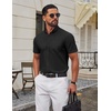 COOFANDY Men’s Short Sleeve Oxford Shirt Casual Button Down Shirts Summer Untucked Dress Shirt with Pocket(Black)