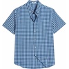 COOFANDY Men’s Short Sleeve Oxford Shirt Casual Button Down Shirts Summer Untucked Dress Shirt with Pocket(Blue Green Plaid)