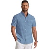 COOFANDY Men’s Short Sleeve Oxford Shirt Casual Button Down Shirts Summer Untucked Dress Shirt with Pocket(Blue Green Plaid)