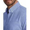 COOFANDY Men’s Short Sleeve Oxford Shirt Casual Button Down Shirts Summer Untucked Dress Shirt with Pocket(Blue Plaid)