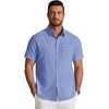 COOFANDY Men’s Short Sleeve Oxford Shirt Casual Button Down Shirts Summer Untucked Dress Shirt with Pocket(Blue Plaid)