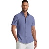COOFANDY Men’s Short Sleeve Oxford Shirt Casual Button Down Shirts Summer Untucked Dress Shirt with Pocket(Deep Blue)