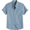 COOFANDY Men’s Short Sleeve Oxford Shirt Casual Button Down Shirts Summer Untucked Dress Shirt with Pocket(Denim Blue)