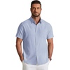 COOFANDY Men’s Short Sleeve Oxford Shirt Casual Button Down Shirts Summer Untucked Dress Shirt with Pocket(Light Grey Plaid)