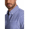 COOFANDY Men’s Short Sleeve Oxford Shirt Casual Button Down Shirts Summer Untucked Dress Shirt with Pocket(Navy Blue White Plaid)