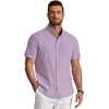 COOFANDY Men’s Short Sleeve Oxford Shirt Casual Button Down Shirts Summer Untucked Dress Shirt with Pocket(Red Plaid)
