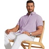 COOFANDY Men’s Short Sleeve Oxford Shirt Casual Button Down Shirts Summer Untucked Dress Shirt with Pocket(Red Plaid)