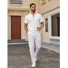 COOFANDY Men’s Short Sleeve Oxford Shirt Casual Button Down Shirts Summer Untucked Dress Shirt with Pocket(White)