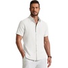 COOFANDY Men’s Short Sleeve Oxford Shirt Casual Button Down Shirts Summer Untucked Dress Shirt with Pocket(White)
