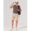 COOFANDY Men’s Sleeveless Shirts Cotton Workout Tank Tops Muscle Cut Off Shirt Summer Beach Casual Washed Tee(Brown)