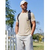 COOFANDY Men’s T Shirt Short Sleeve Crew Neck T-Shirt Casual Summer Classic Basic Tee Shirts(02-beige)