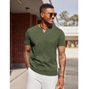 COOFANDY Mens T Shirts V Neck 100% Cotton Short Sleeve Casual Summer Vintage Tee Shirt(Army Green)
