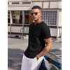 COOFANDY Mens T Shirts V Neck 100% Cotton Short Sleeve Casual Summer Vintage Tee Shirt(Black)