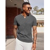 COOFANDY Mens T Shirts V Neck 100% Cotton Short Sleeve Casual Summer Vintage Tee Shirt(Grey)