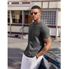 COOFANDY Mens T Shirts V Neck 100% Cotton Short Sleeve Casual Summer Vintage Tee Shirt(Grey)