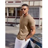 COOFANDY Mens T Shirts V Neck 100% Cotton Short Sleeve Casual Summer Vintage Tee Shirt(Khaki)