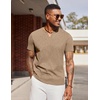 COOFANDY Mens T Shirts V Neck 100% Cotton Short Sleeve Casual Summer Vintage Tee Shirt(Khaki)