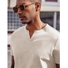COOFANDY Mens T Shirts V Neck 100% Cotton Short Sleeve Casual Summer Vintage Tee Shirt(White)