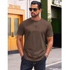 COOFANDY Mens T-Shirts 100% Cotton Crewneck Short Sleeve Tees Casual Plain Shirts(Brown)