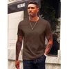 COOFANDY Mens T-Shirts 100% Cotton Crewneck Short Sleeve Tees Casual Plain Shirts(Brown)