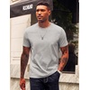 COOFANDY Mens T-Shirts 100% Cotton Crewneck Short Sleeve Tees Casual Plain Shirts(Light Grey)