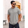 COOFANDY Mens T-Shirts 100% Cotton Crewneck Short Sleeve Tees Casual Plain Shirts(Light Grey)