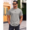 COOFANDY Mens T-Shirts 100% Cotton Crewneck Short Sleeve Tees Casual Plain Shirts(Light Grey)