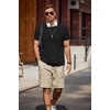 COOFANDY Mens T-Shirts Summer Crew Neck Casual T Shirts Plain Short Sleeve Shirts Basic Tees(B Light Khaki+black)
