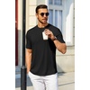 COOFANDY Mens T-Shirts Summer Crew Neck Casual T Shirts Plain Short Sleeve Shirts Basic Tees(B Light Khaki+black)
