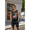 COOFANDY Men’s Tank Top Cotton Workout Sleeveless Muscle T Shirts Casual Summer Tank Shirts(Flag-black(1 Pcs))