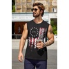 COOFANDY Men’s Tank Top Cotton Workout Sleeveless Muscle T Shirts Casual Summer Tank Shirts(Flag-black(1 Pcs))