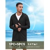 COOFANDY Mens UPF 50+ Sun Protection Hoodie Zip Up Lightweight UV Jacket Long Sleeve Sun Shirt Running Fishing Hiking Outdoor(Black)
