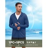 COOFANDY Mens UPF 50+ Sun Protection Hoodie Zip Up Lightweight UV Jacket Long Sleeve Sun Shirt Running Fishing Hiking Outdoor(Dark Blue)