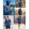 COOFANDY Mens UPF 50+ Sun Protection Hoodie Zip Up Lightweight UV Jacket Long Sleeve Sun Shirt Running Fishing Hiking Outdoor(Dark Blue)